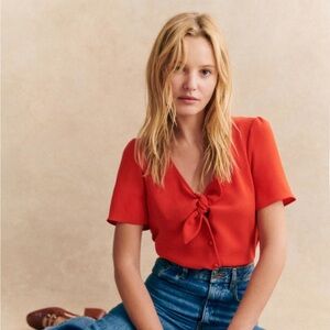 Sezane Red Blouse